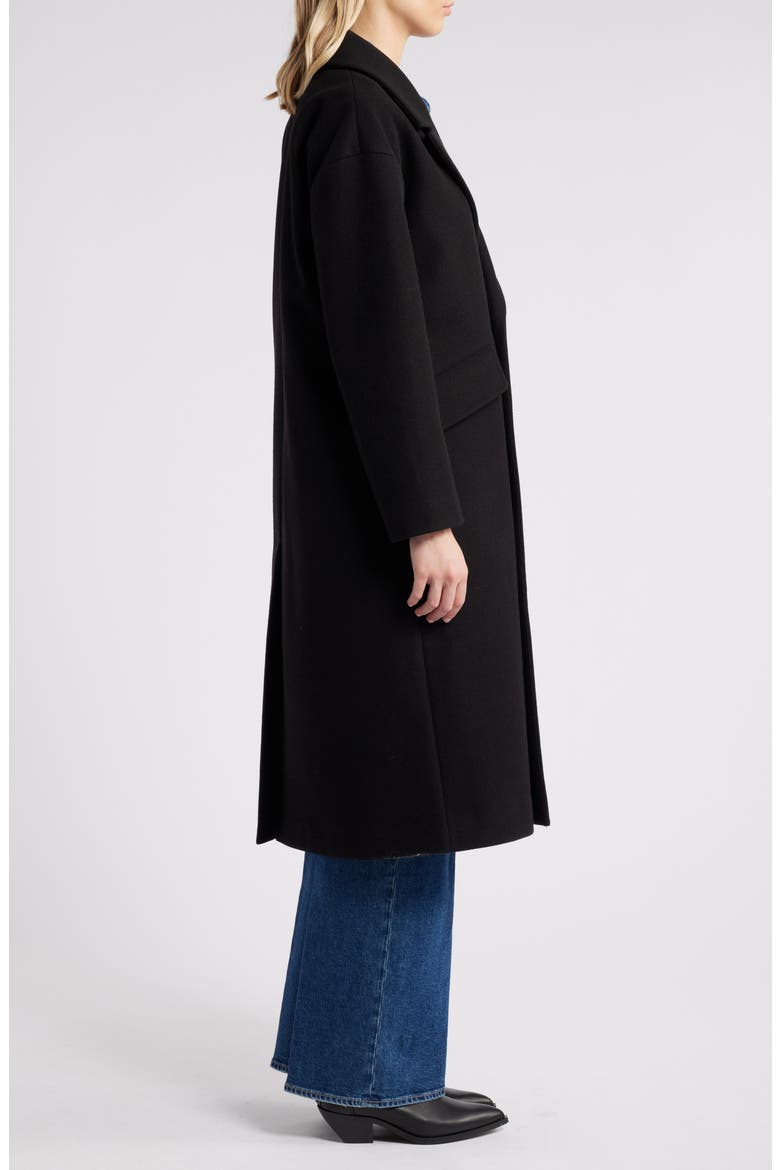 Oversize Double Breasted Coat, Alternate, color, BLACK