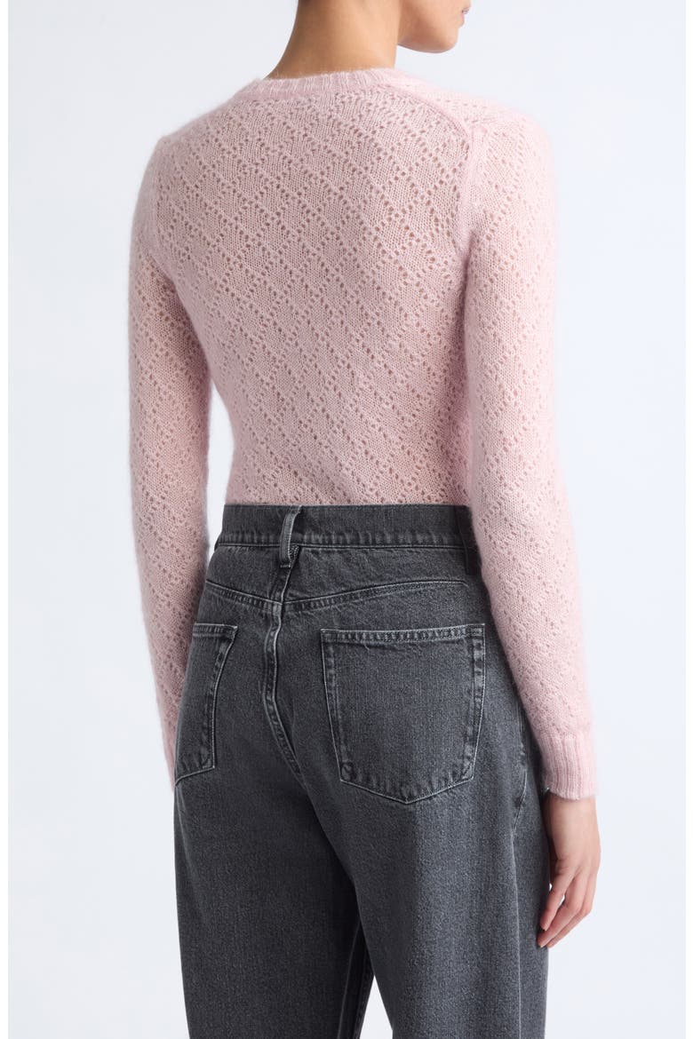Slim Fit Open Stitch Mohair & Silk V-Neck Sweater, Alternate, color, COTTON CANDY