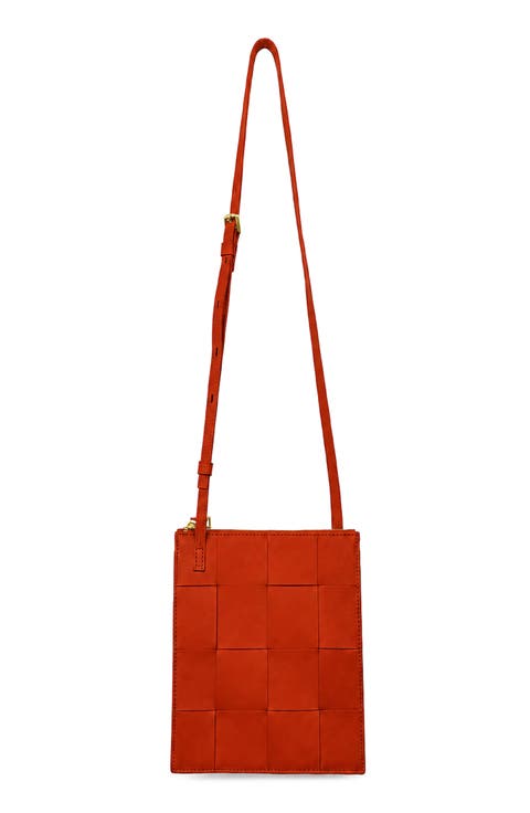 Polly Woven Leather Crossbody Bag