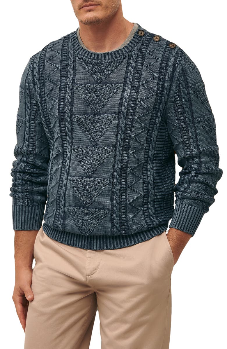 Brooks Brothers Supima<sup>®</sup> Cotton Indigo Sweater, Main, color, 