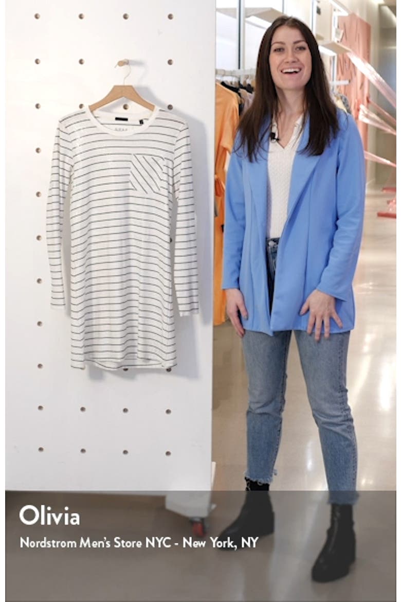 Stripe Shimmer Long Sleeve T-Shirt Dress video