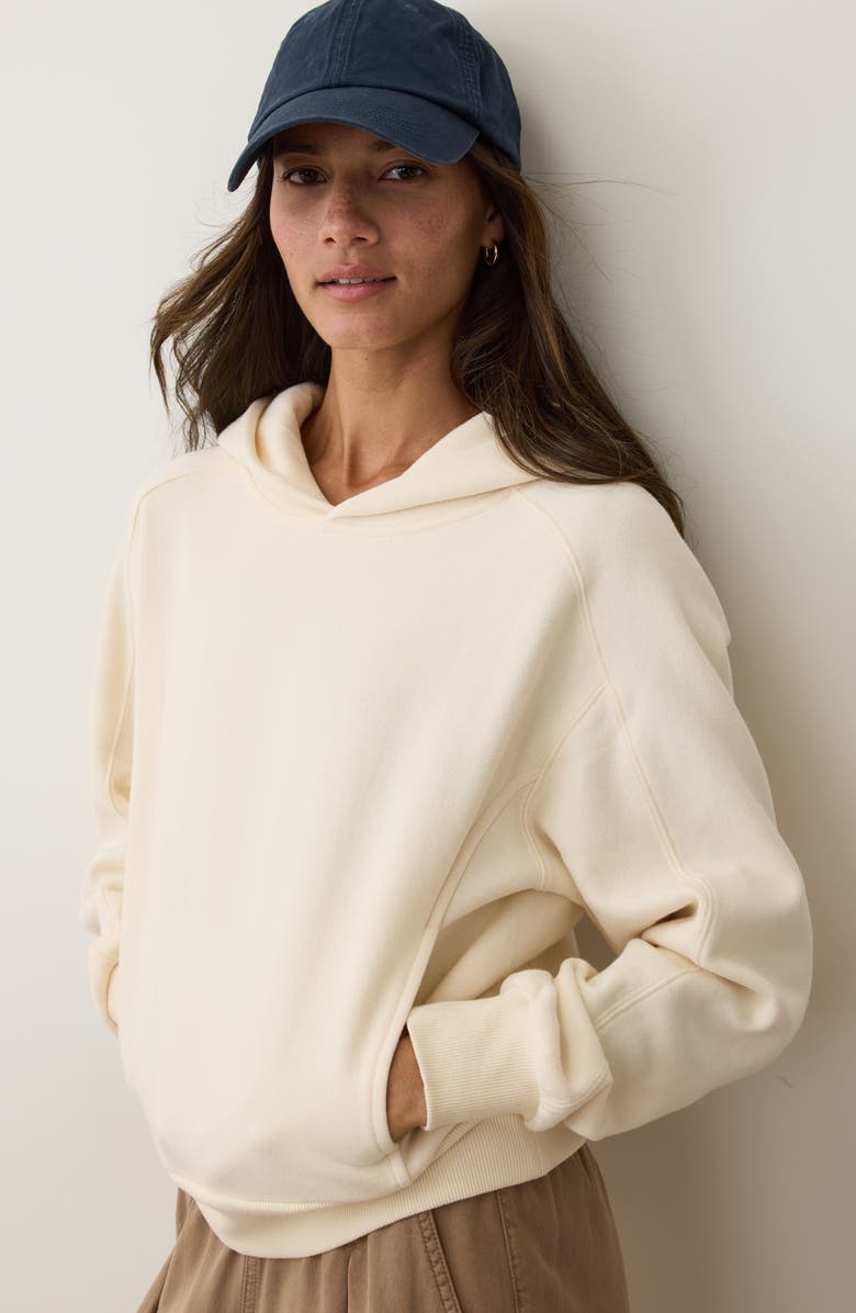 Marine Layer Cloud 9 Fleece Hoodie, Alternate, color, Antique White