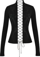 HOUSE OF CB Lori Crystal Embellished Lace-Up Top