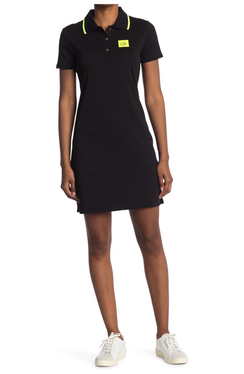 Calvin Klein Chest Logo Polo Dress, Main, color,