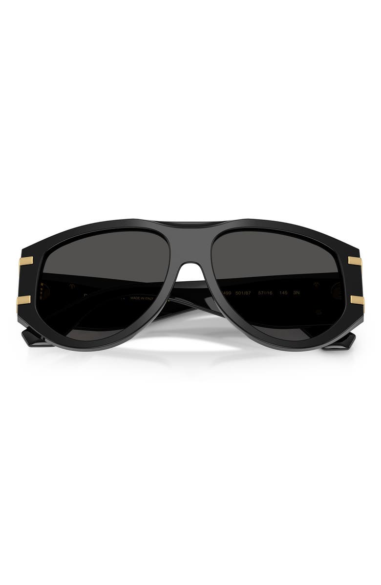 Dolce&Gabbana 56mm Pilot Sunglasses, Alternate, color, Black / Dark Grey