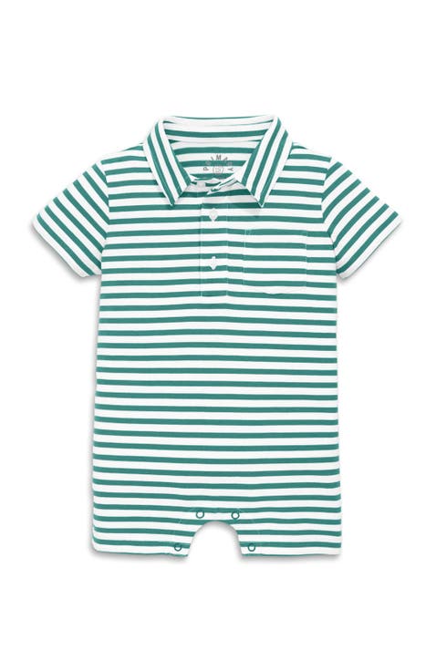 Baby Polo Shortie In Mini Stripe