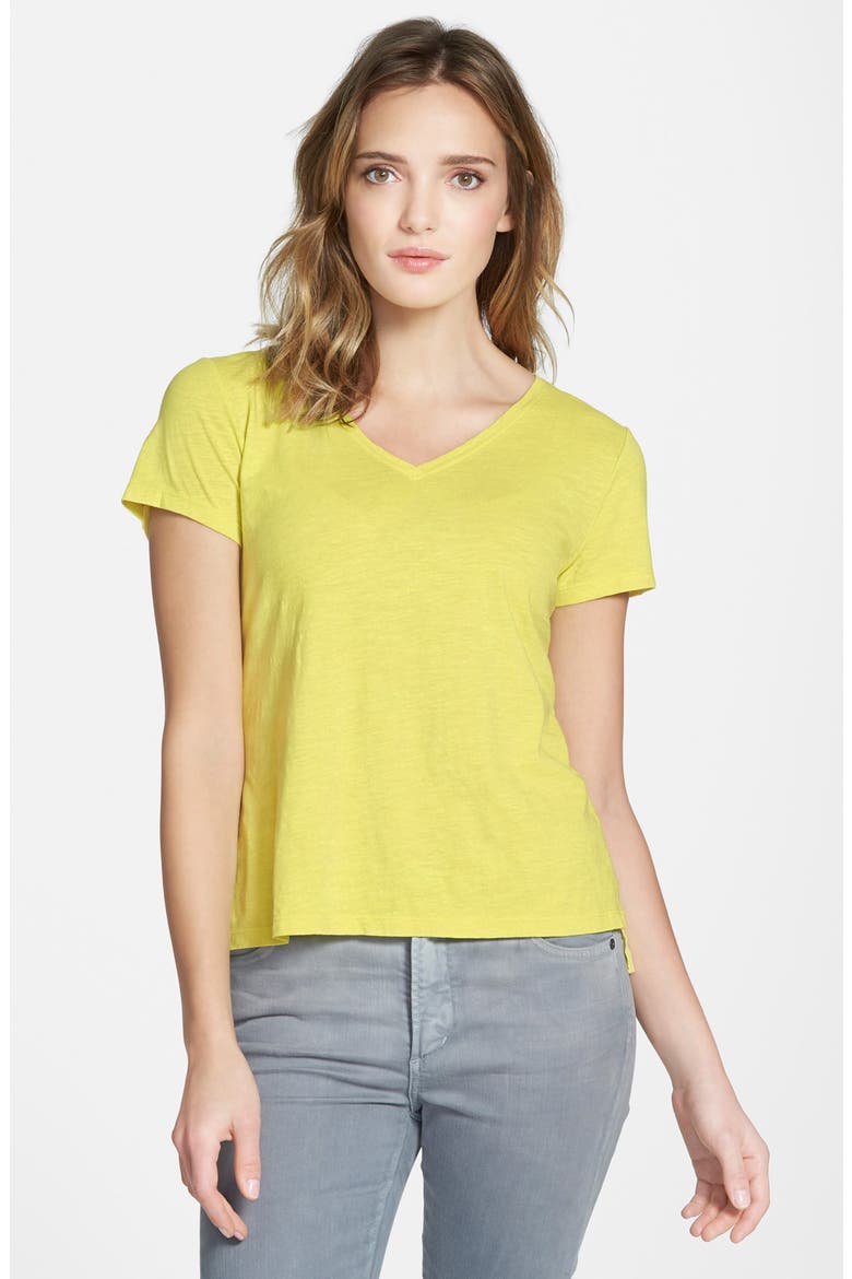 Organic Cotton V-Neck Tee, Main, color, HONEYDEW