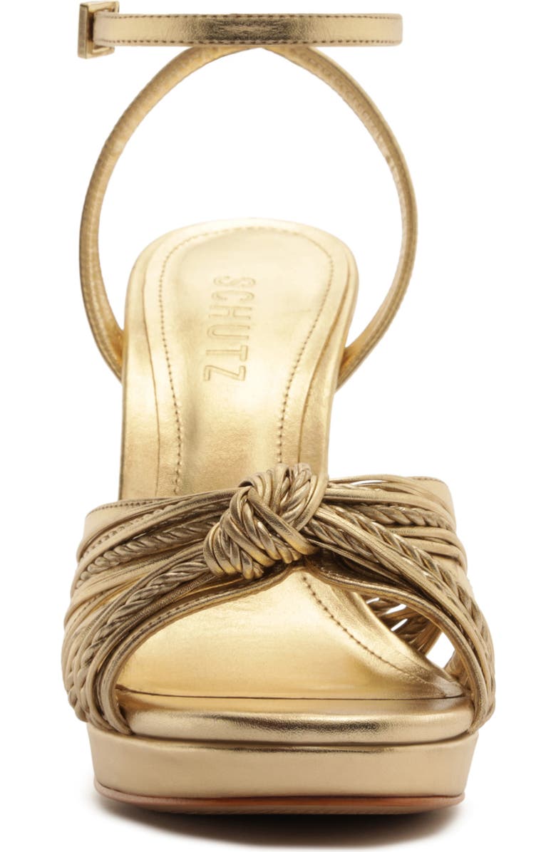 Schutz Gaya Ankle Strap Stiletto Sandal, Alternate, color, Platina