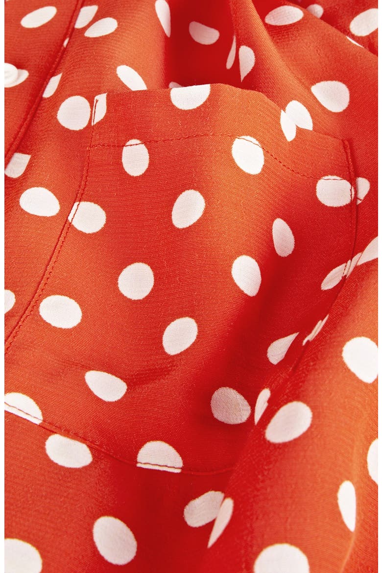 Polka Dot Dolman Shirt, Alternate, color, ORANGE