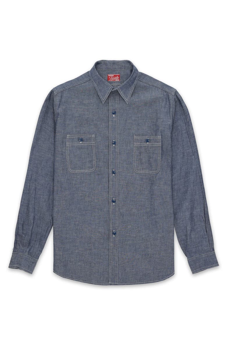 Fortela Otero Chambray Shirt, Main, color, Blue