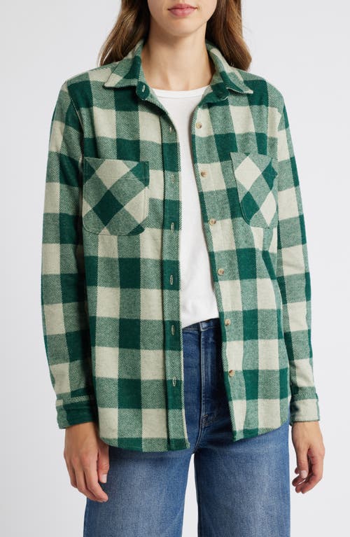 beachlunchlounge Sally Plaid Shacket in Pine Oat 