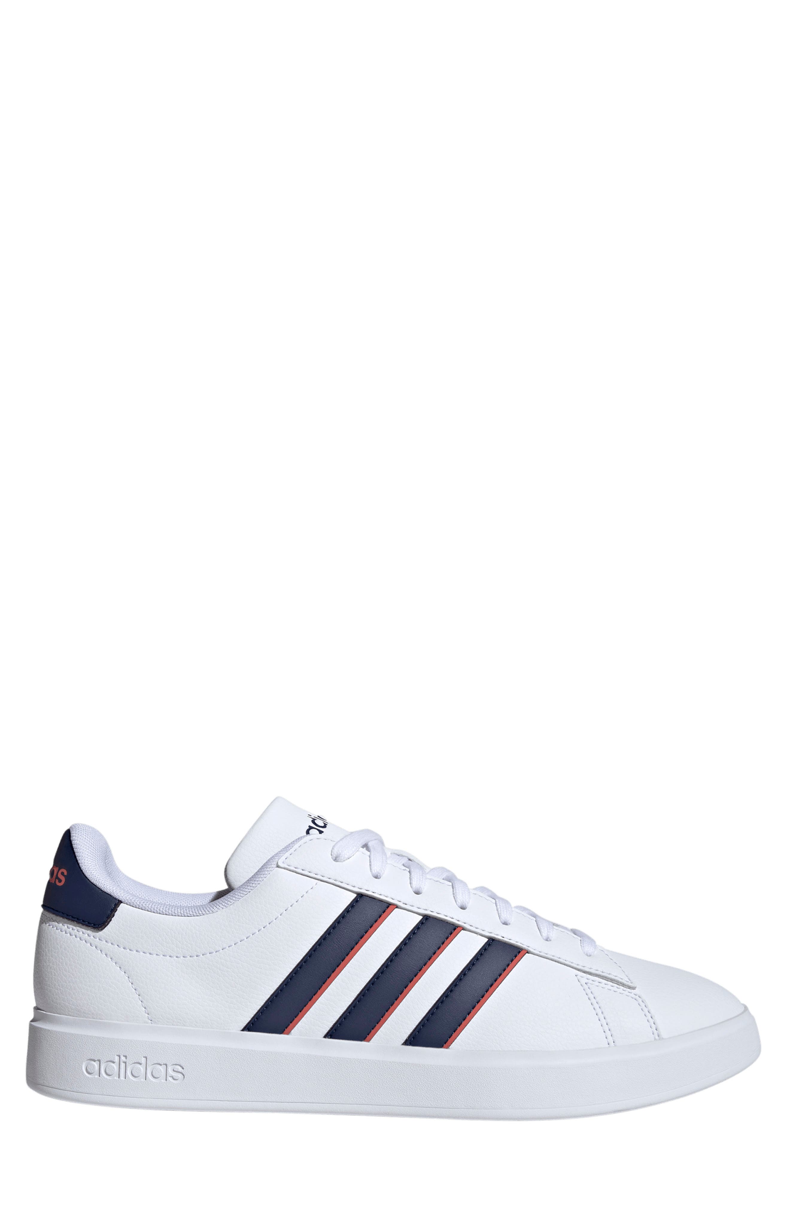 adidas Grand Court 2.0 Sneaker, Alternate, color, White/ Dark Blue/ Scarlet