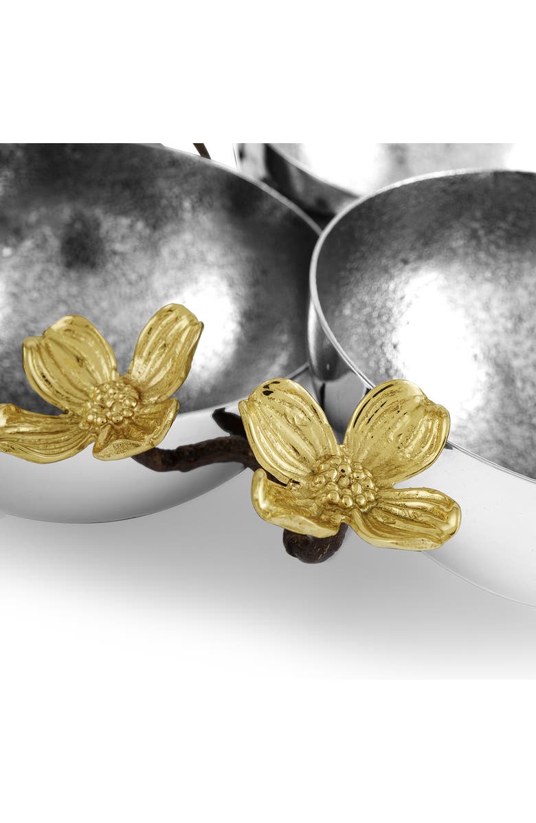 Michael Aram Dogwood Set of 3 Serving Bowls, Alternate, color, Silver/ Gold