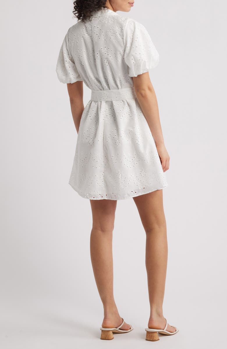 Sam Edelman Puff Sleeve Eyelet Shirtdress, Alternate, color, White