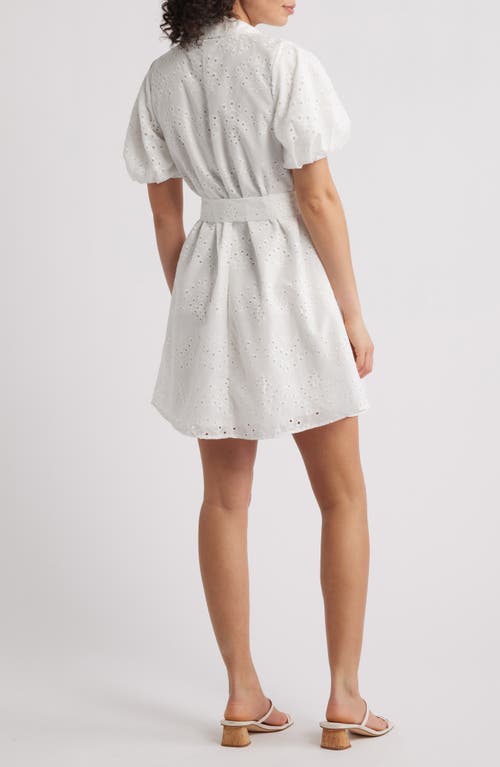 SAM EDELMAN SAM EDELMAN PUFF SLEEVE EYELET SHIRTDRESS