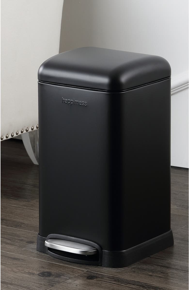 HAPPIMESS Betty Retro Mini 3.2-Gallon Step-Open Trash Can, Alternate, color, Midnight Black
