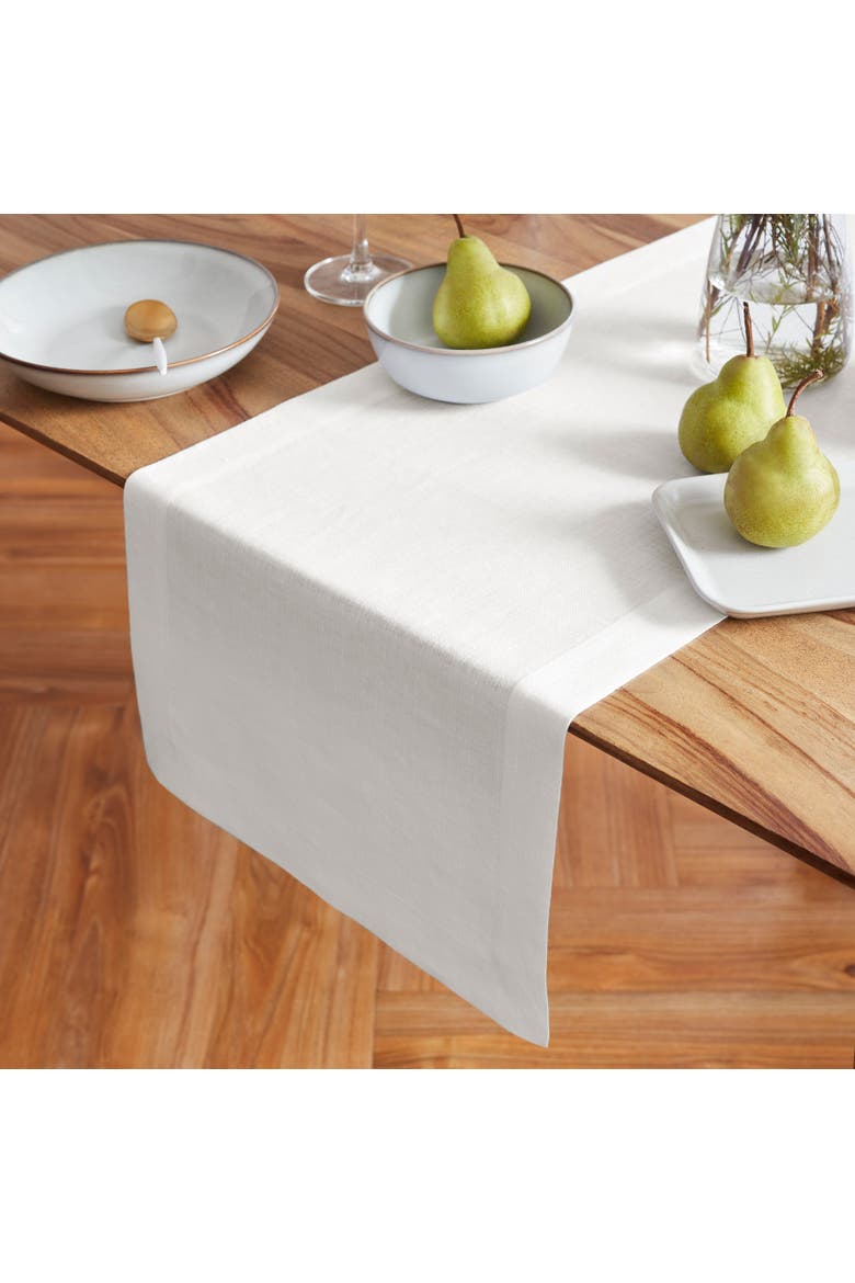 Linen Table Runner - Sonoma, Alternate, color, White