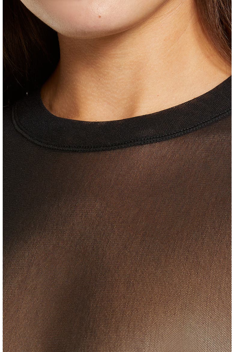 Mesh T-Shirt Bodysuit, Alternate, color, ONYX