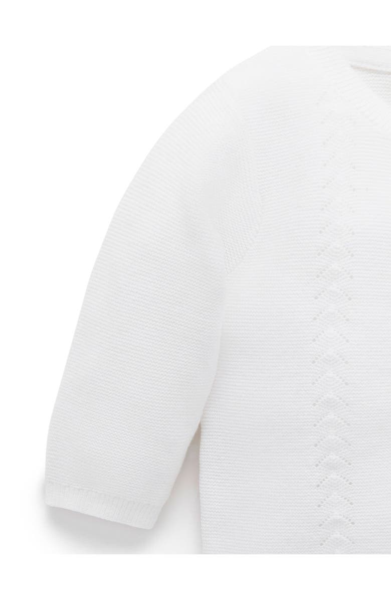 Purebaby Essential Layette Cardigan, Alternate, color, Vanilla