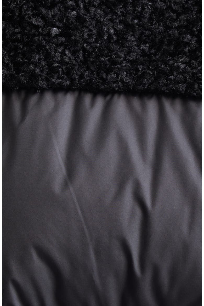 Esnaie Faux Shearling Trim Down Jacket, Alternate, color, BLACK