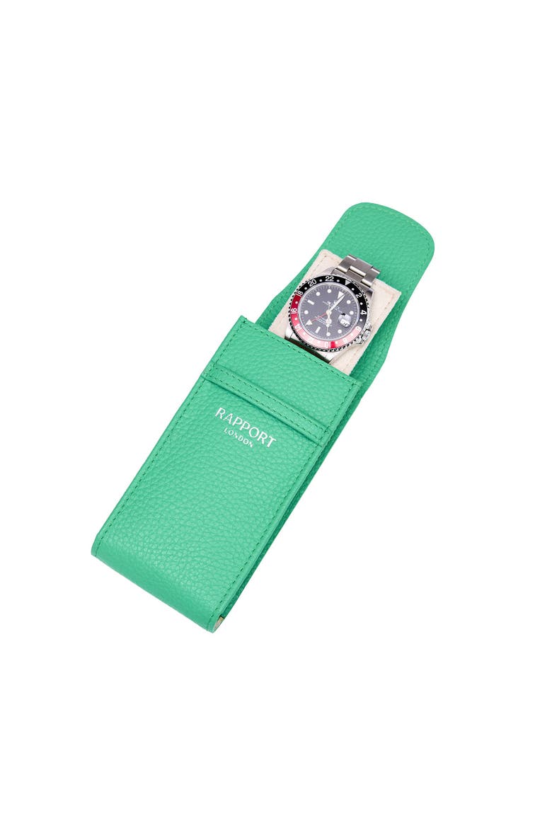 Portobello Single Leather Watch Pouch, Main, color, Green