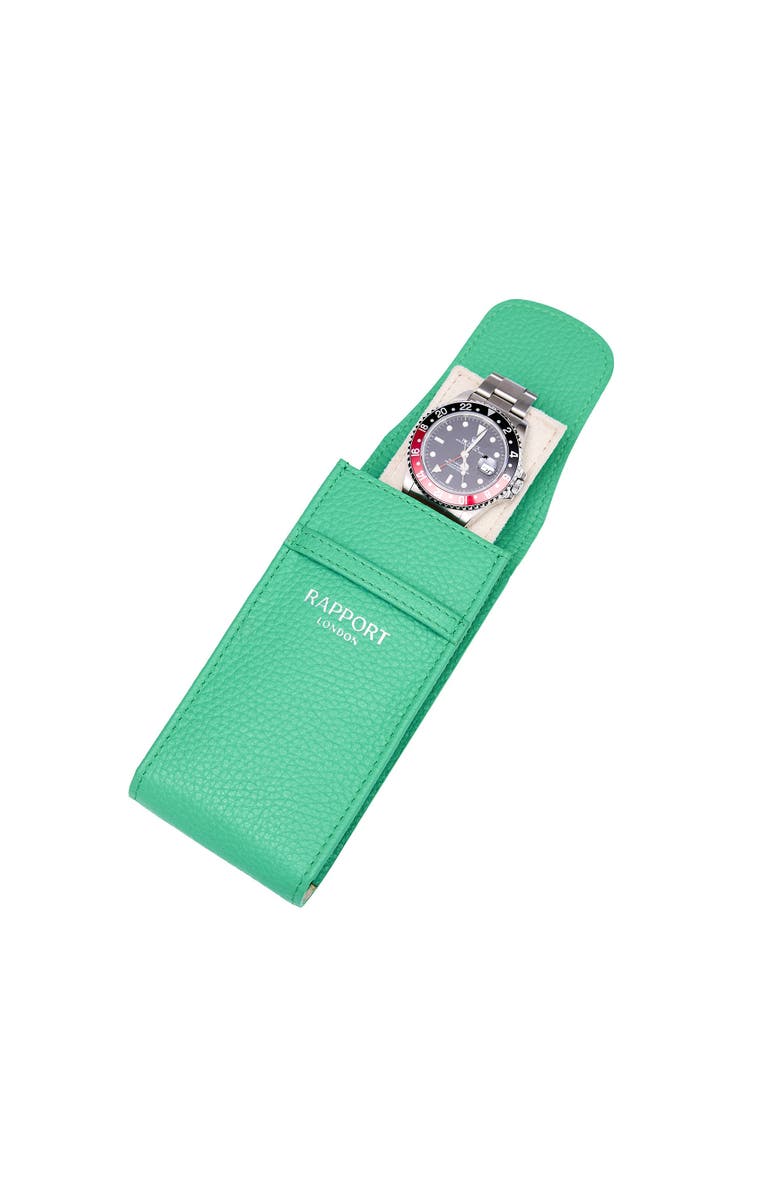 Rapport London Portobello Single Leather Watch Pouch, Main, color, Green
