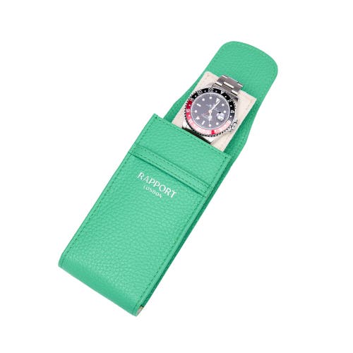 Rapport London Portobello Single Leather Watch Pouch In Green