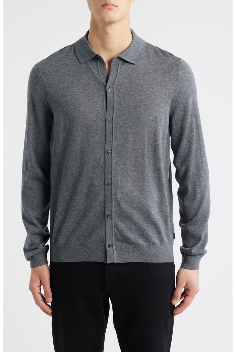 Helbert Wool Cardigan, Main, color, MEDIUM GREY
