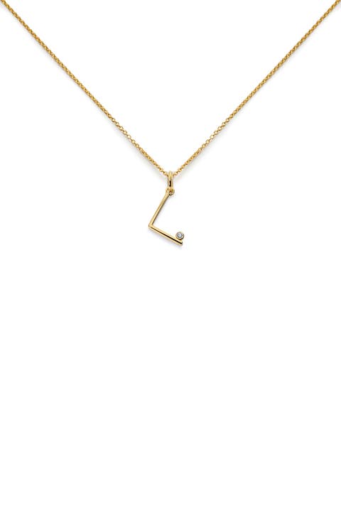 Alphabet Lab Grown Diamond Solitaire Initial Pendant Necklace (Online Trunk Show)