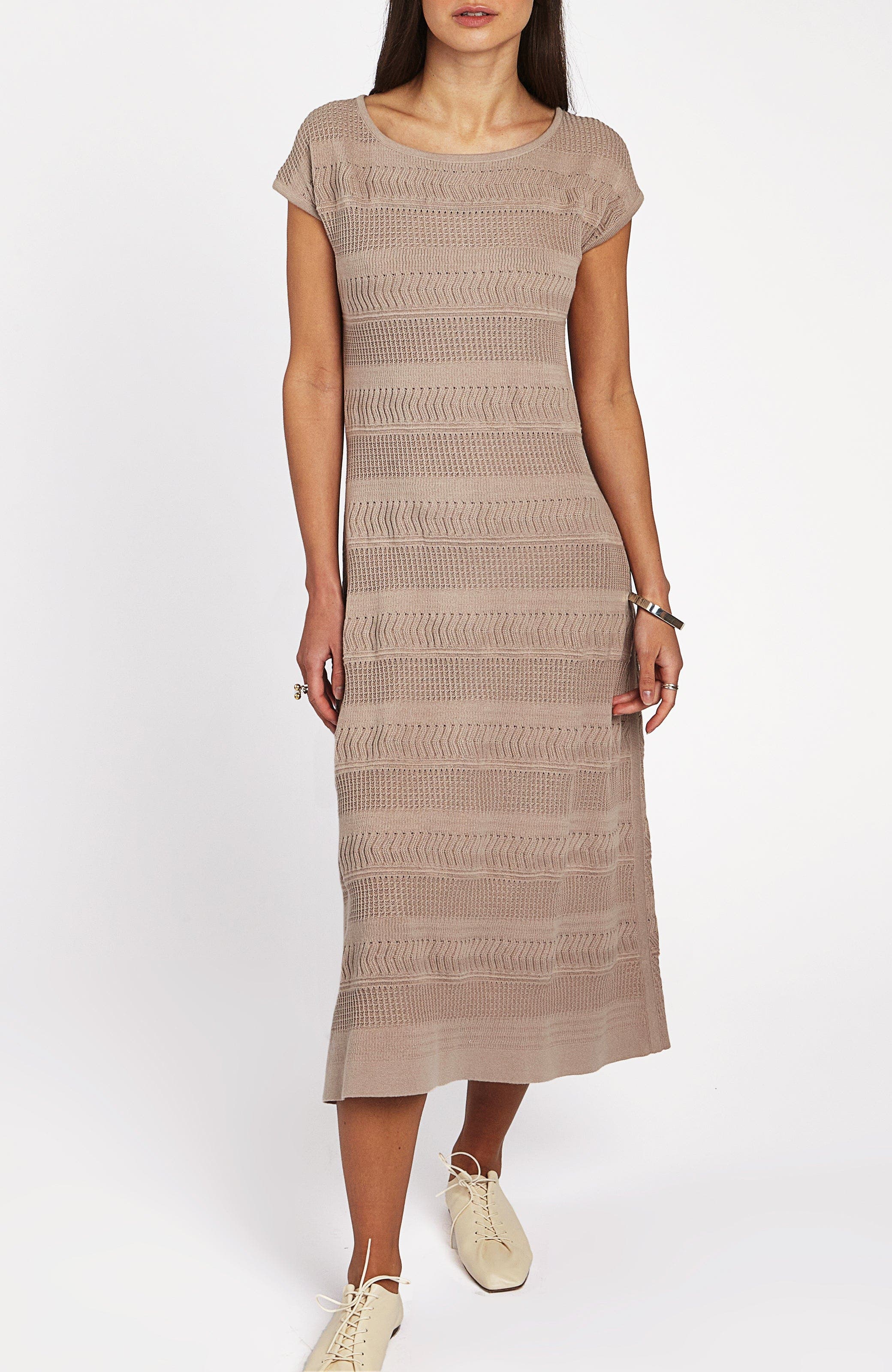 oyun Leah Crochet Dress in Light Mauve 