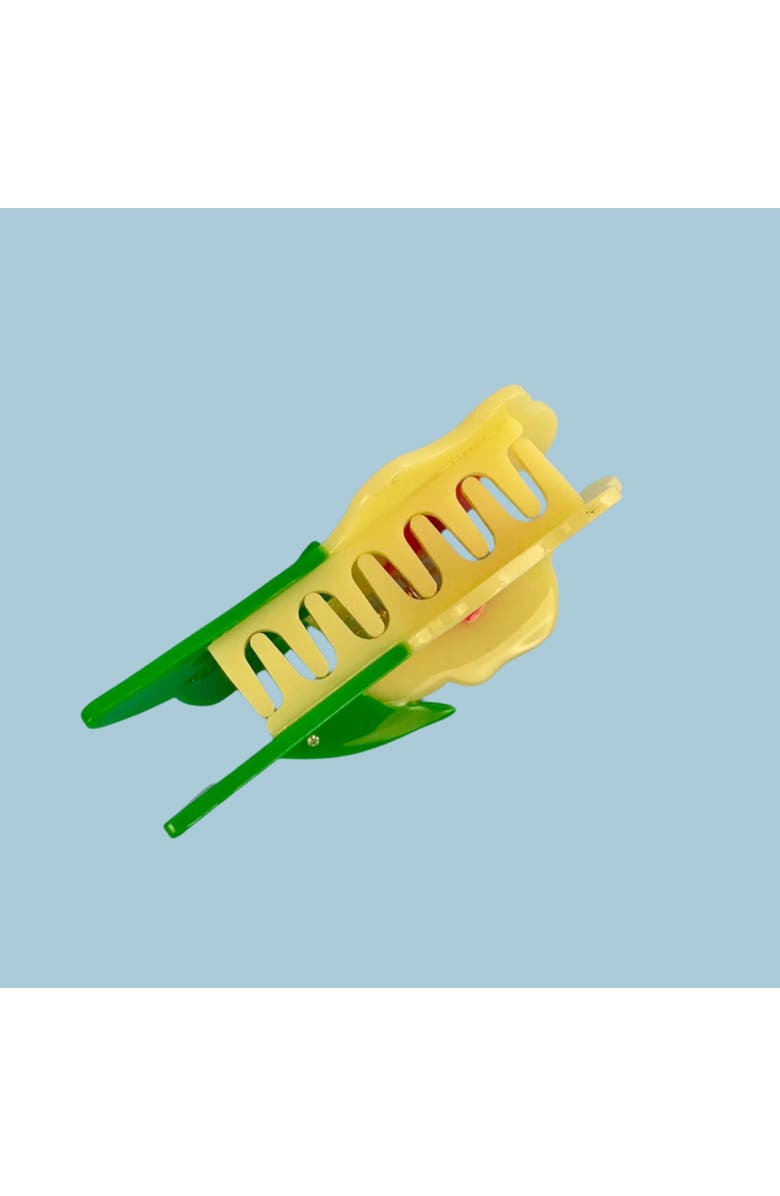 Centinelle Neon Yellow Flower Hair Claw, Alternate, color,