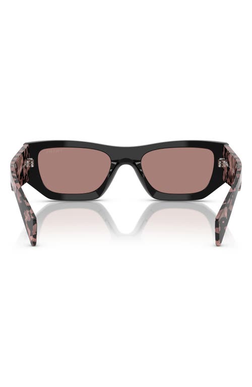 Prada 53mm Pillow Sunglasses In Black Brown