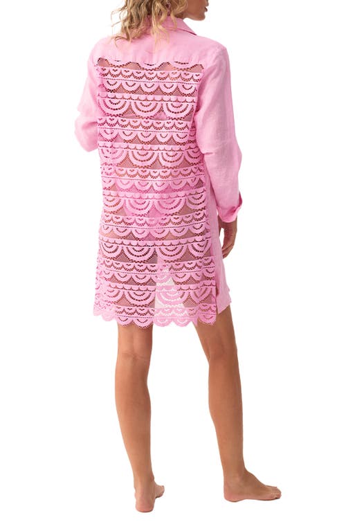 Pq Swim Lace Millie Tie Cover-up Tunic In Pink