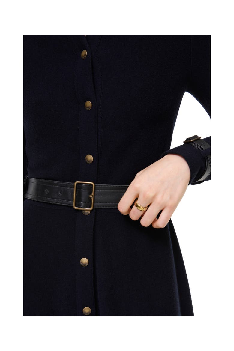 Wool Shirt Dress, Alternate, color, Navy