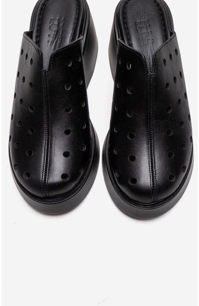 Forever & Always Shoes Nives Leather Wedge Sandal, Alternate, color, Black