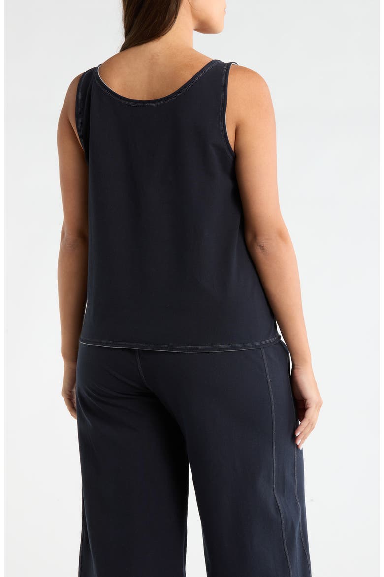 Reversible Essential Stretch Cotton Tank, Alternate, color, TRUE NAVY/ GREY MELANGE