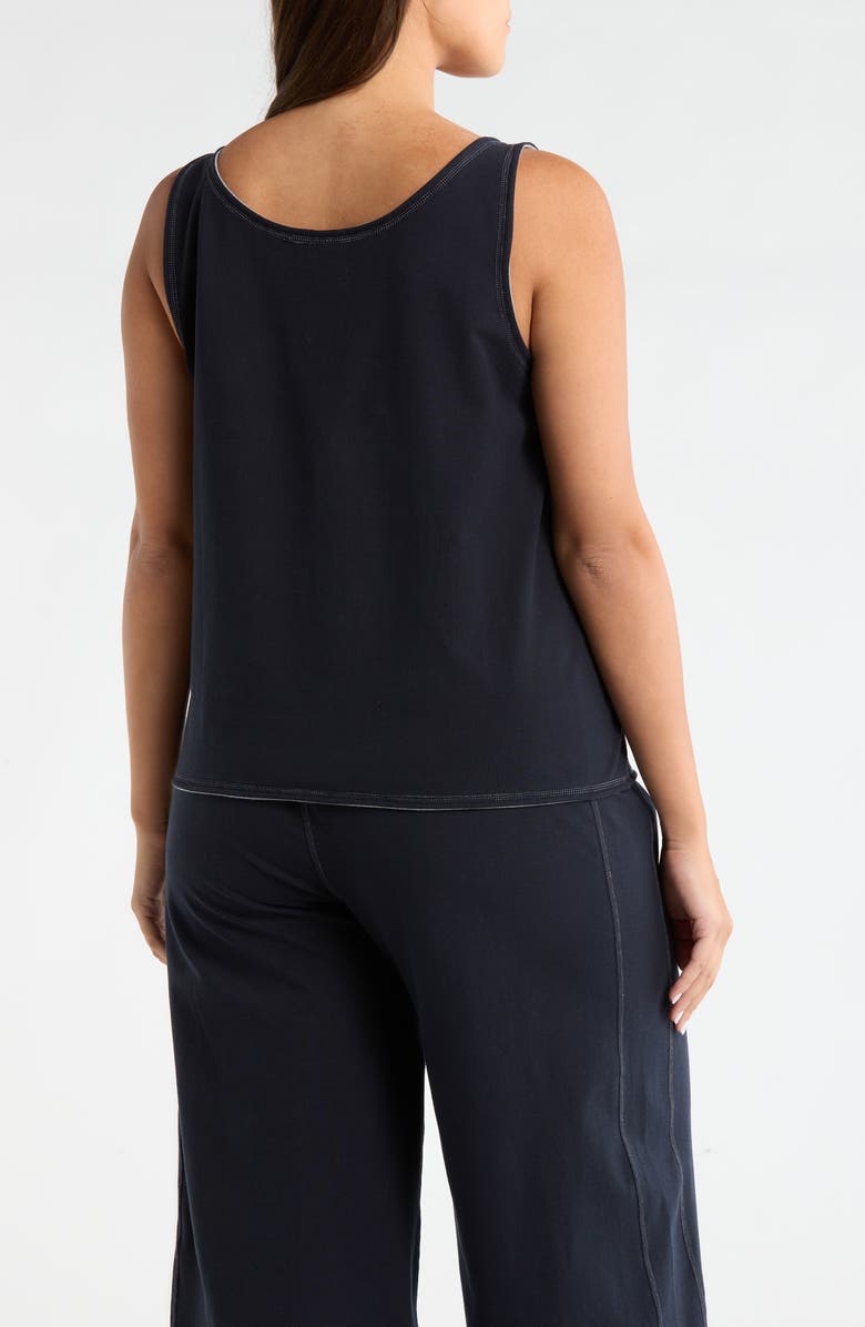 Lysse Reversible Essential Stretch Cotton Tank, Alternate, color, True Navy/ Grey Melange