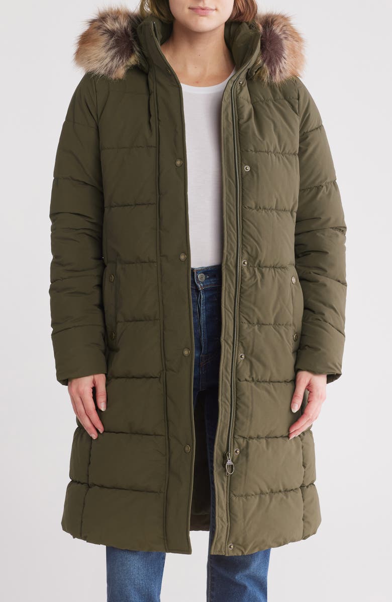Barbour Grayling Quilted Coat with Faux Fur Trim, Alternate, color, 