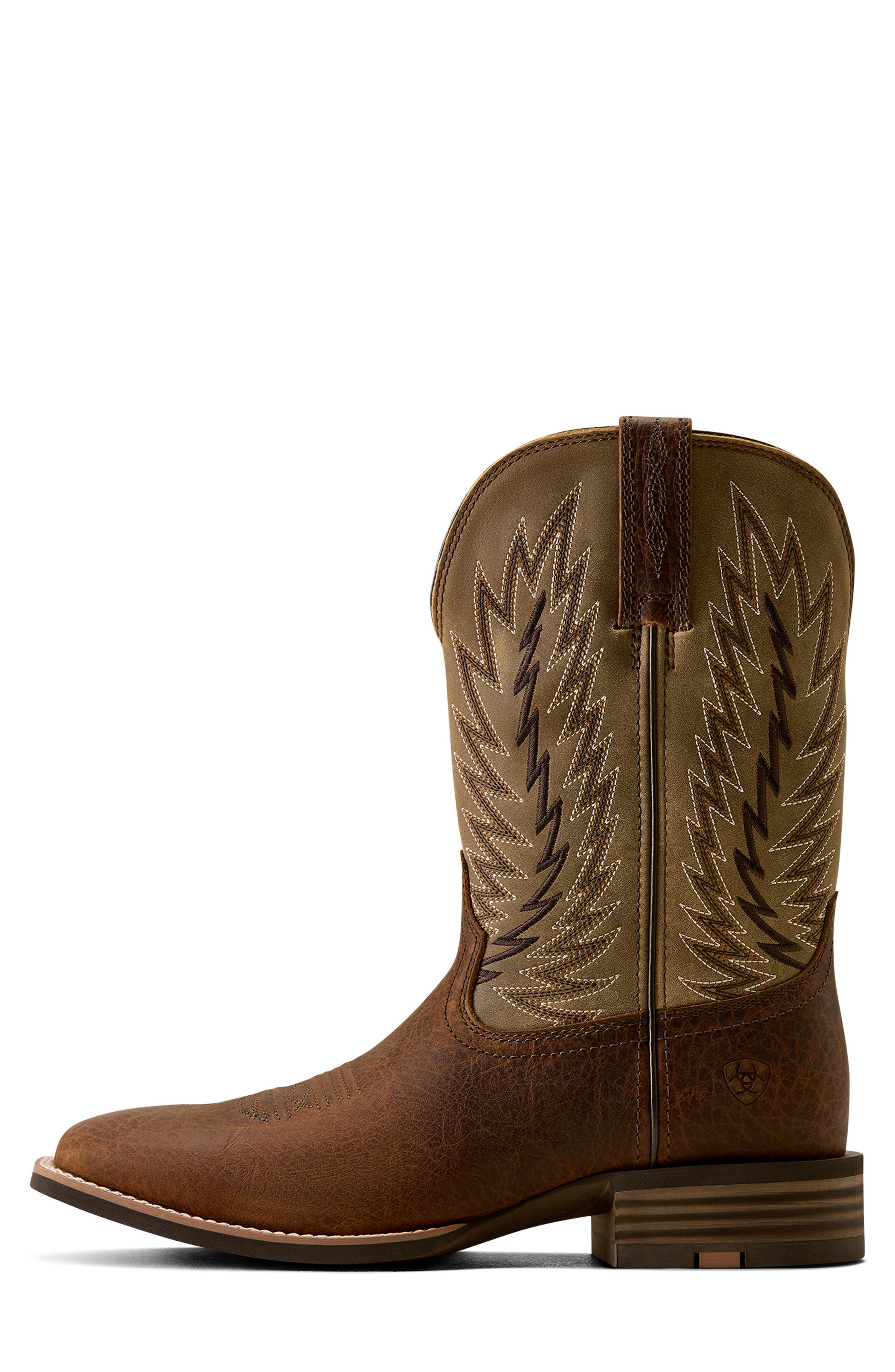 Driggs Wide Square Toe Western Boot, Alternate, color, TOFFEE CRUNCH