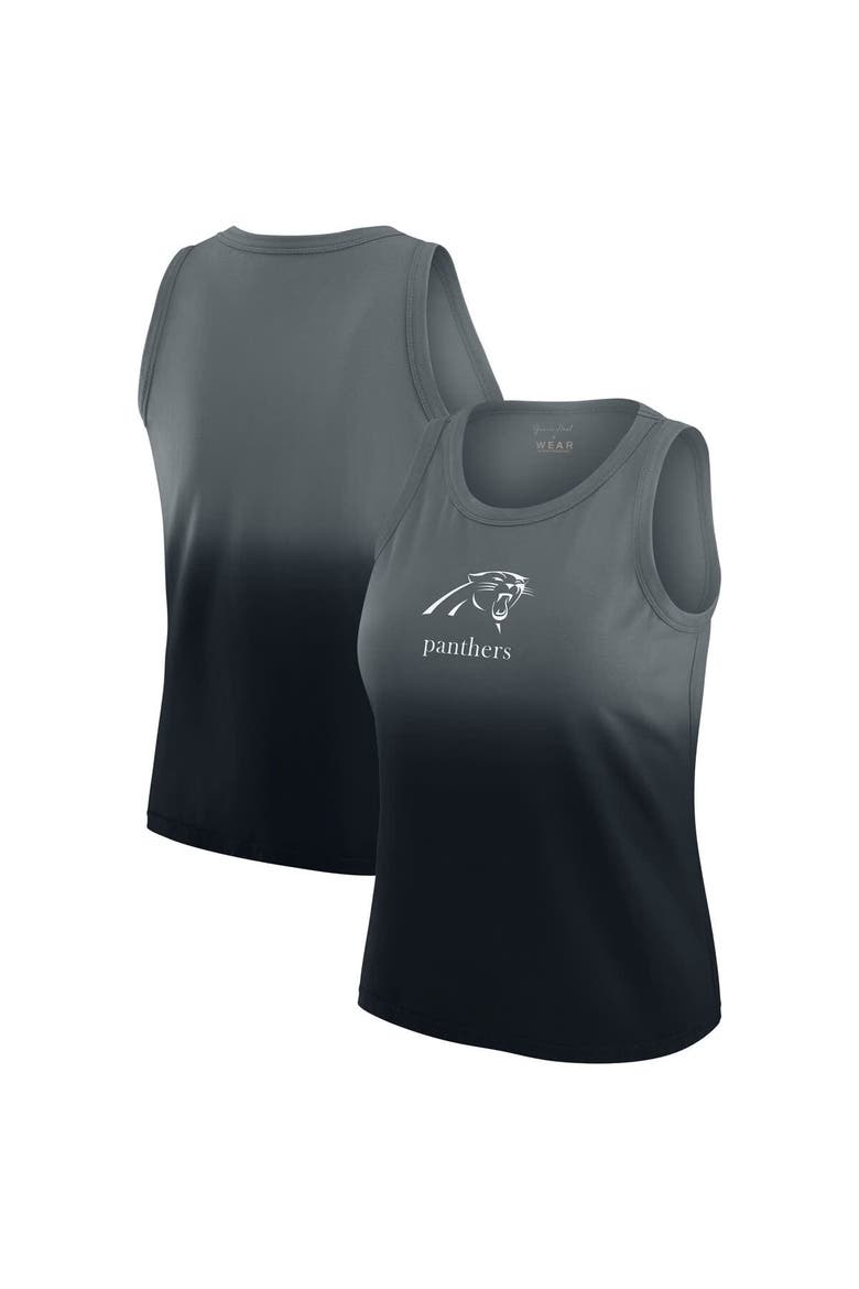 Women's WEAR by Erin Andrews x Gracie Hunt Black Carolina Panthers Ombre Tank Top, Main, color, Black