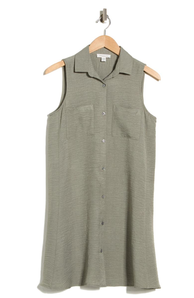 beachlunchlounge Two Pocket Sleeveless Shirtdress, Main, color, New Laurel