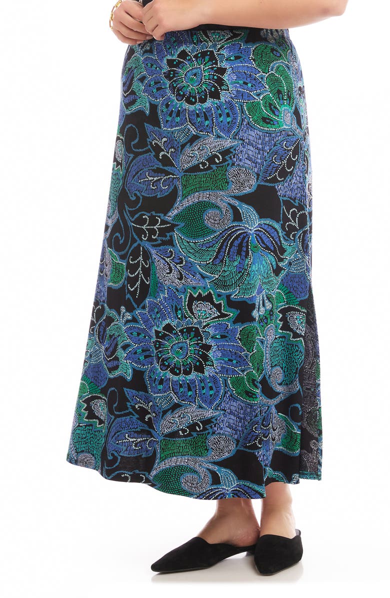 Karen Kane Floral Print Bias Cut Midi Skirt, Alternate, color, Print
