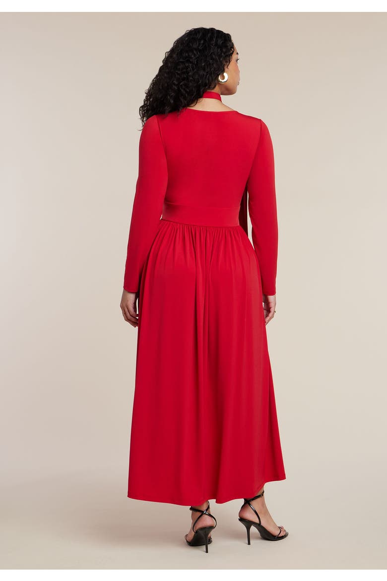 Tie Front Knit Maxi Dress, Alternate, color, JESTER RED