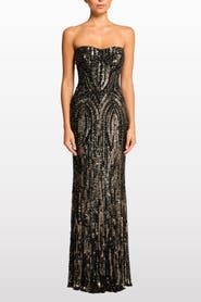 Jenny Packham Euphoria Sequin-Embellished Strapless Dress