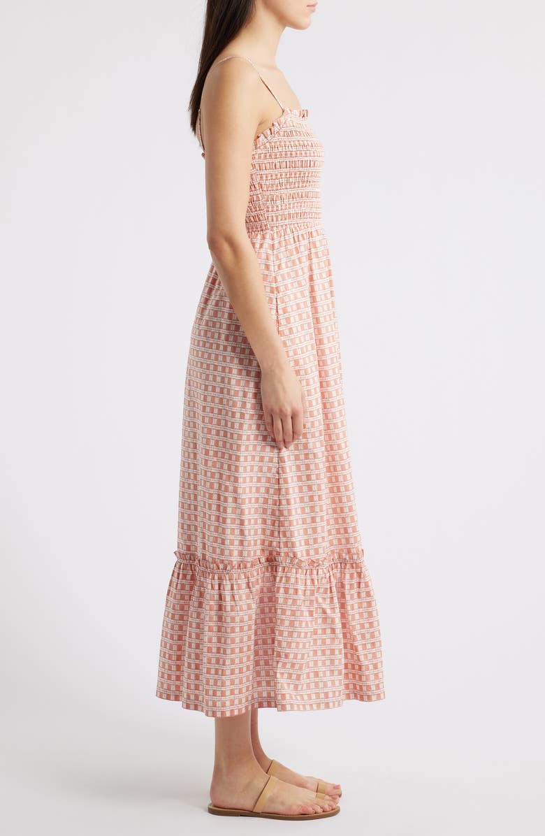 Cleobella Magnila Check Print Sleeveless Dress, Alternate, color, Bellini Plaid Print