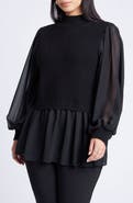 ELOQUII Twofer Sweater With Chiffon