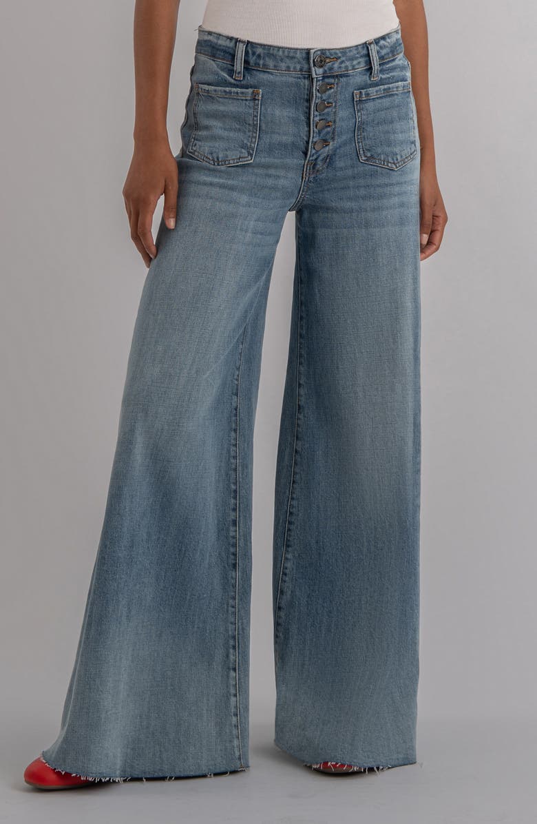 KUT from the Kloth Blake High Waist Superwide Leg Jeans, Main, color, Bright