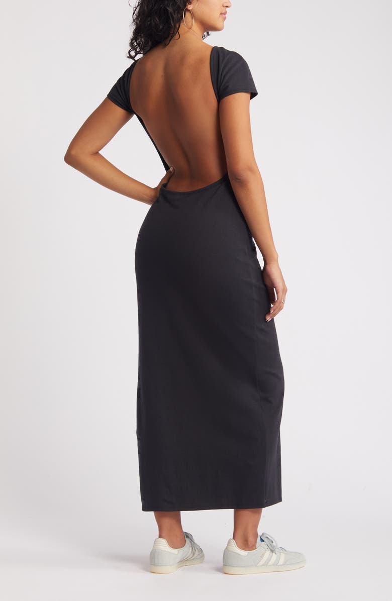 BP. Open Back Stretch Cotton Knit Midi Dress, Alternate, color, 