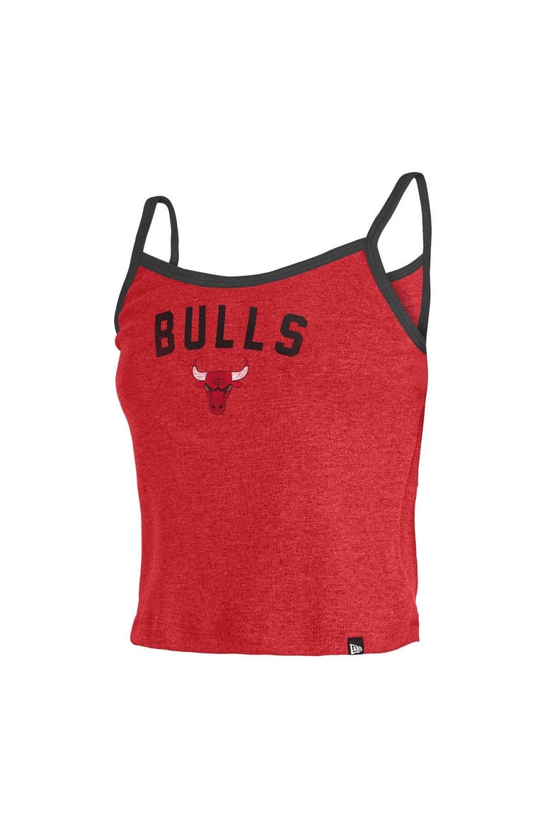 Women's New Era Red Chicago Bulls Spaghetti Strap Tank Top, Alternate, color, Red