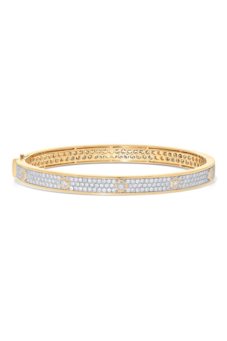 Honeycomb Pavé Diamond Bangle, Main, color, YELLOW GOLD